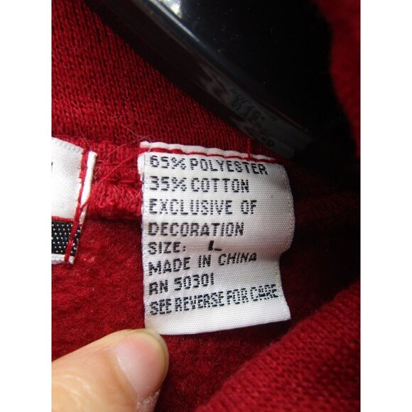 VINTAGE Sweatshirt Large Pullover 1/4 Snap Embroidered Art Chinawear * - Picture 10 of 11